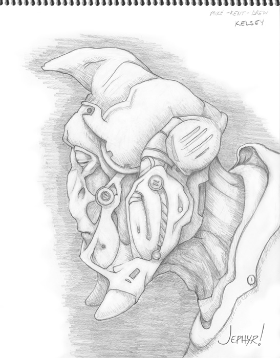 "I-Rodney" - Pencil Drawing - Copyright 2018, Jephyr (Jeff Curtis), All Rights Reserved